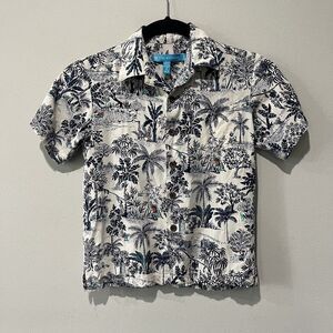 Tori Richard Disney Hawaiian Shirt Youth Small 6-7 Aloha Resort Mickey Goofy